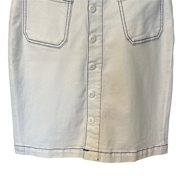 J. Crew Denim Whitewash Button Front Skirt Size 27 - Picture 4 of 8